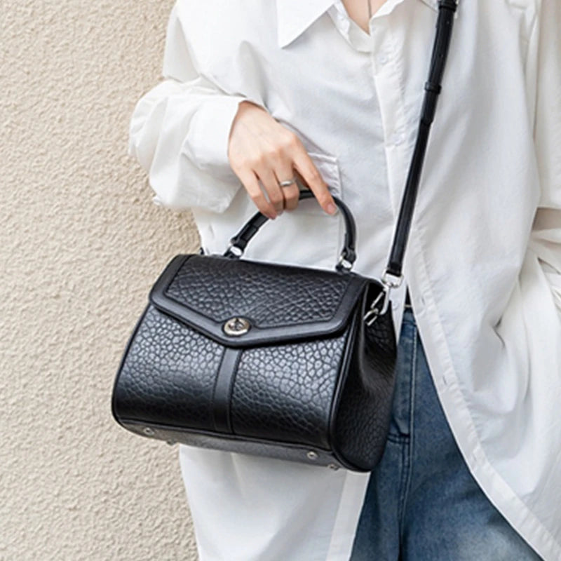 Hifashion Cowhide Genuine Leather Tote Handbags For Women New 2025 Luxury Designer Work Satchel Top Handle Female Shoulder Bags