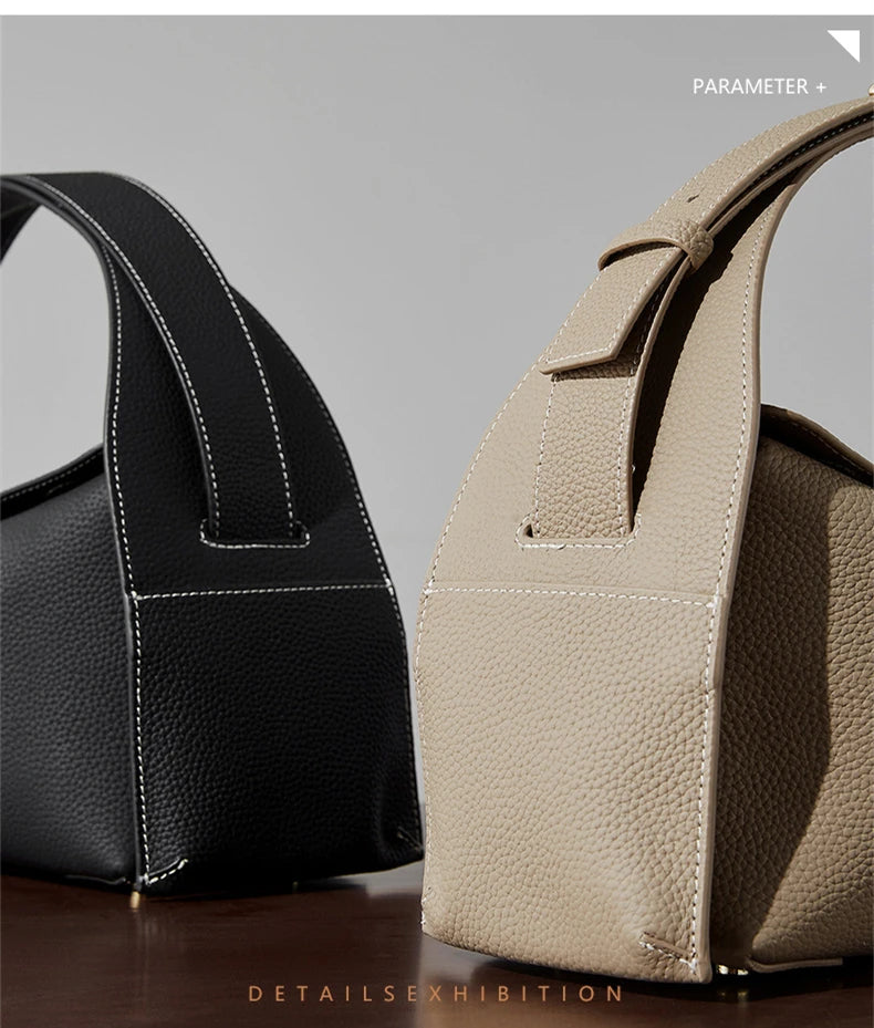 Hifashion Cowhide Genuine Leather Underarm Shoulder Bags For Women 2025 Luxury Designer Top Handle Satchel Tote Ladies Handbags