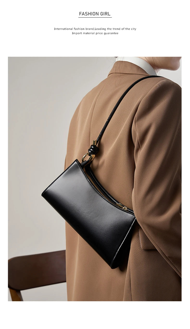 Hifashion Cowhide Genuine Leather Underarm Shoulder Bags For Women 2025 Luxury Designer Evening Party Purse Work Ladies Handbags