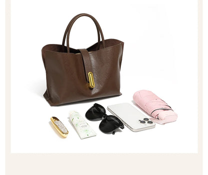Hifashion Stylish Genuine Leather Handbags For Women 2025 Trend Designer Commuting Shoulder Bags Crossbody Tote Ladies Handbags