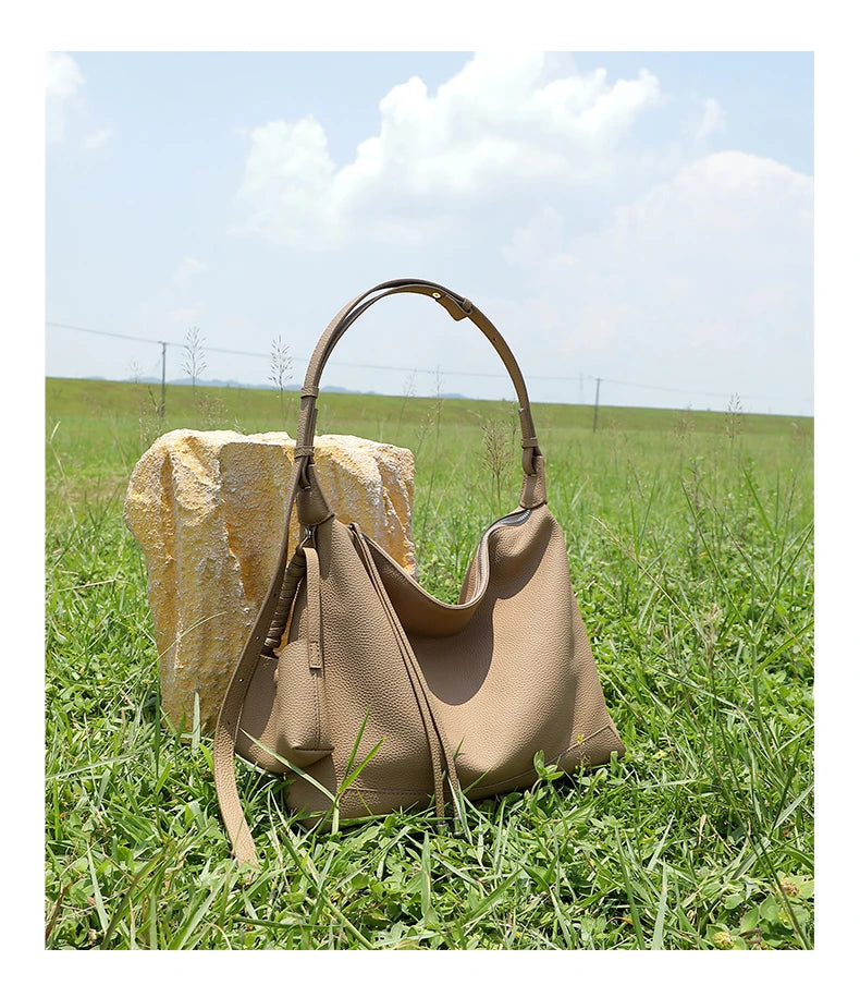 Hifashion Cowhide Genuine Leather Crescent Hobo Bags 2025 Trend Designer Commuting Shoulder Crossbody Bags Soft Ladies Handbags
