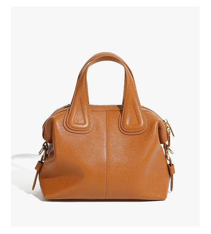 Hifashion 100% Genuine Leather Boston Tote Handbags For Women 2025 Trend Designer Top Handle Work Ladies Shoulder Crossbody Bags