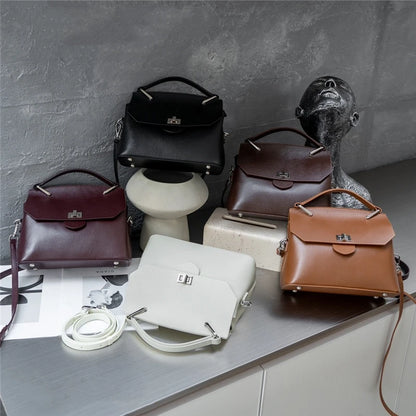 Hifashion Cowhide Genuine Leather Tote Handbags For Women 2025 Trend Designer Satchel Purses Work Ladies Shoulder Crossbody Bags