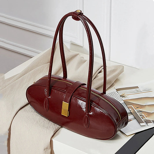 Hifashion Vintage Cowhide Genuine Leather Underarm Shoulder Bags For Women 2025 Trend Designer Luxury Tote Work Ladies Handbags