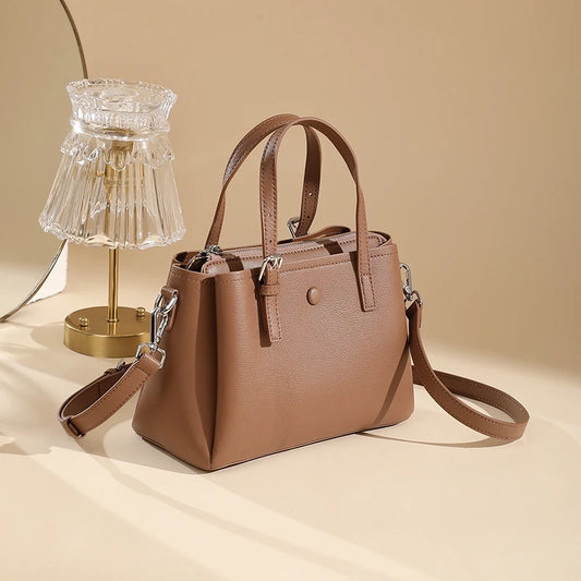 Hifashion 3 Layers Genuine Leather Shoulder Bags For Women 2025 Luxury Designer Crossbody Satchel Commuting Tote Ladies Handbags