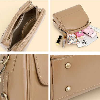 Hifashion Cowhide Genuine Leather Pillow Tote Handbags For Women 2025 Luxury Designer Satchel Work Ladies Shoulder Crossbody Bag