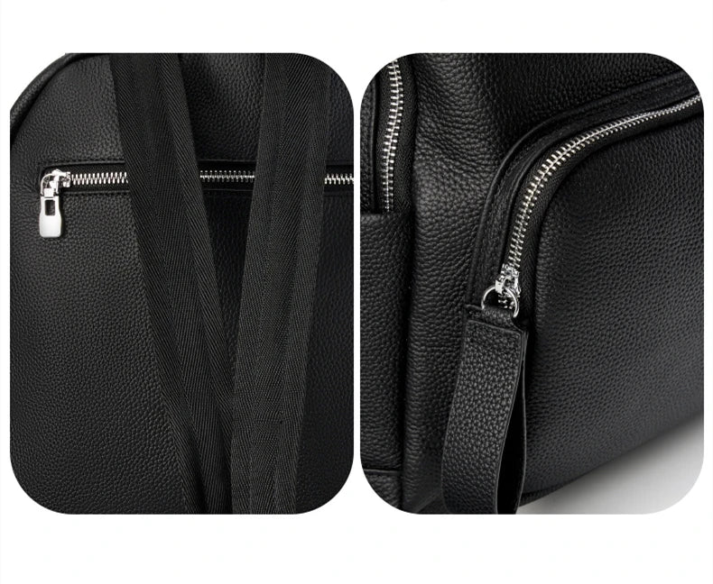 Hifashion 100% Cowhide Genuine Leather Backpack For Women 2025 Trend Designer Soft Travel Work Daypack Teenage Girls School Bags
