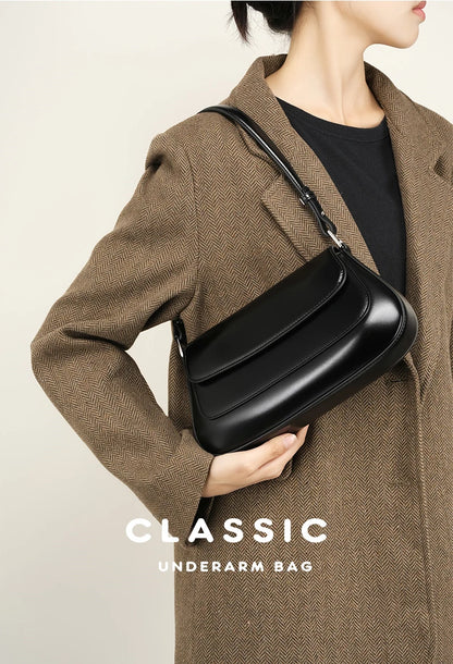 Hifashion Luxury Genuine Leather Underarm Shoulder Bags For Women 2025 Trend Designer Crossbody Purses  Saddle Ladies Handbags