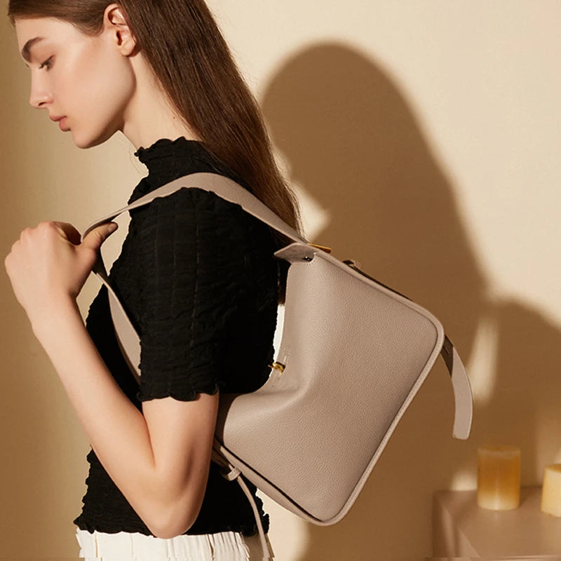 Hifashion Cowhide Genuine Leather Underarm Shoulder Bags For Women 2025 Luxury Designer Crossbody Purses Hobo Ladies Handbags