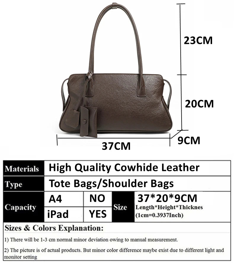 Hifashion 3 Layers Genuine Leather Large Underarm Shoulder Bags For Women 2025 Luxury Designer Satchel Tote Work Ladies Handbags