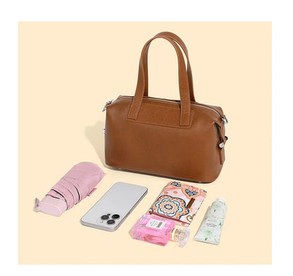 Hifashion Vintage Cow Genuine Leather Pillow Tote Handbags For Women 2025 Trend Designer Boston Ladies Shoulder Crossbody Bags