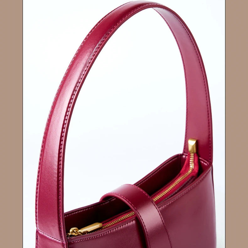Hifashion Cowhide Genuine Leather Underarm Shoulder Bags For Women 2025 Luxury Designer Half Moon Purse Crescent Ladies Handbags