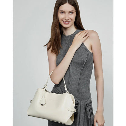 Hifashion Cowhide Genuine Leather Tote Handbags For Women 2025 Luxury Designer Crescent Office Ladies Shoulder Crossbody Bags