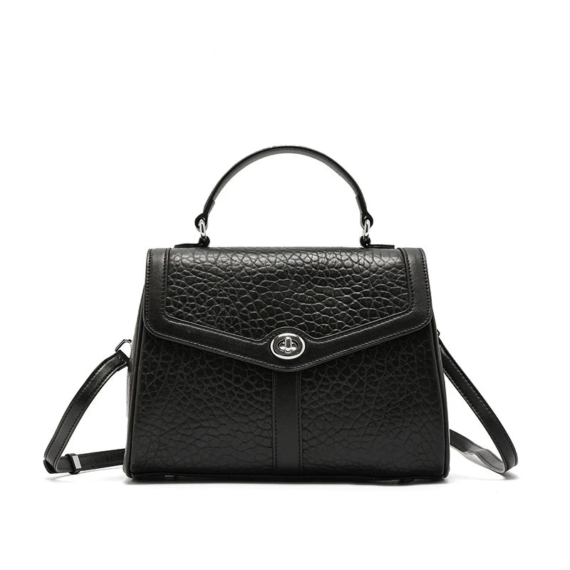 Hifashion Cowhide Genuine Leather Tote Handbags For Women New 2025 Luxury Designer Work Satchel Top Handle Female Shoulder Bags