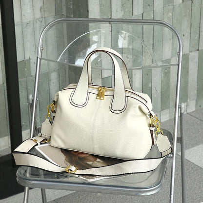 Hifashion 100% Cowhide Genuine Leather Handbags For Women 2025 Trend Designer Wide Strap Pillow Ladies Shoulder Crossbody Bags