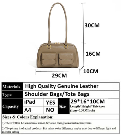 Hifashion Luxury Genuine Leather Underarm Shoulder Bags For Women 2025 Trend Designer Pillow Satchel Tote Office Ladies Handbags
