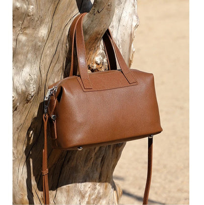 Hifashion Vintage Cow Genuine Leather Pillow Tote Handbags For Women 2025 Trend Designer Boston Ladies Shoulder Crossbody Bags
