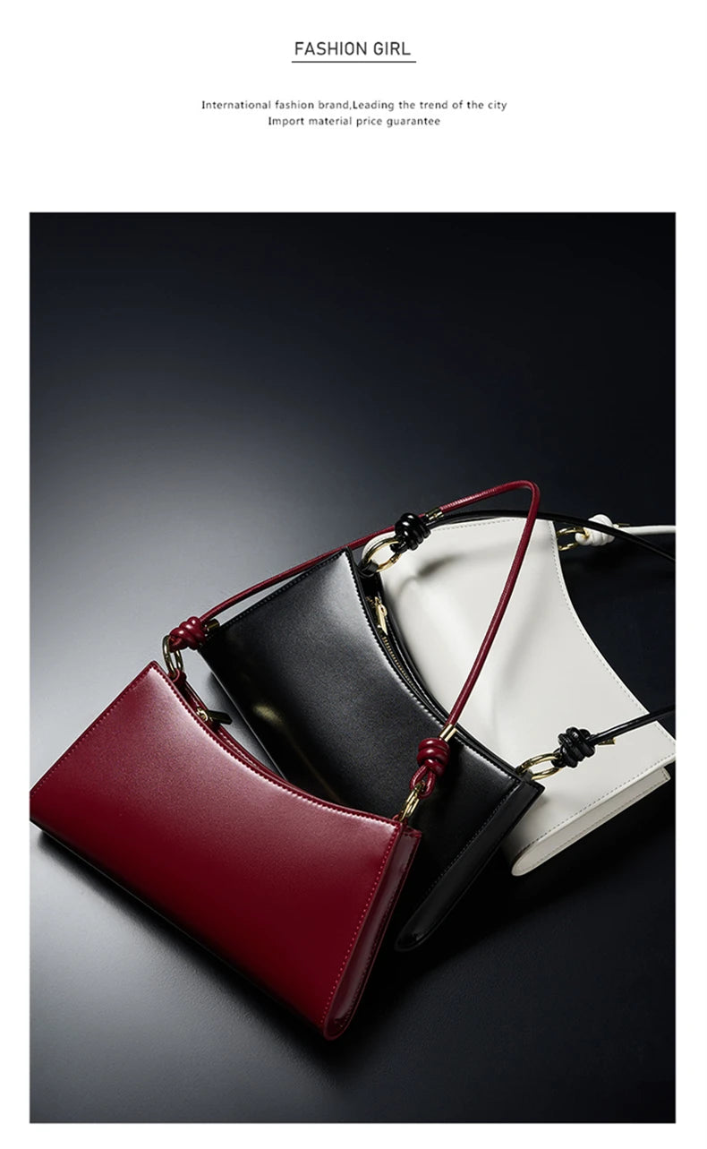 Hifashion Cowhide Genuine Leather Underarm Shoulder Bags For Women 2025 Luxury Designer Evening Party Purse Work Ladies Handbags