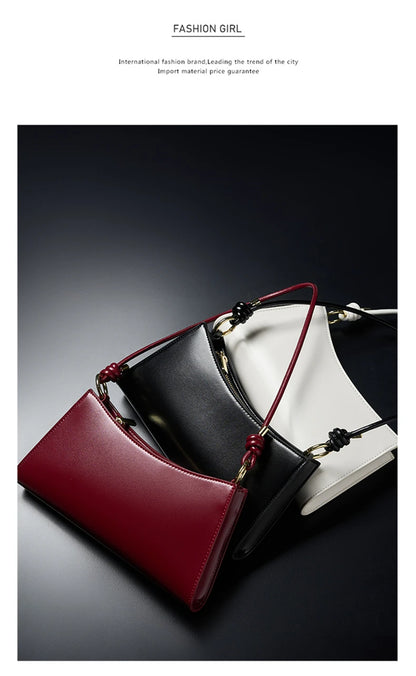 Hifashion Cowhide Genuine Leather Underarm Shoulder Bags For Women 2025 Luxury Designer Evening Party Purse Work Ladies Handbags