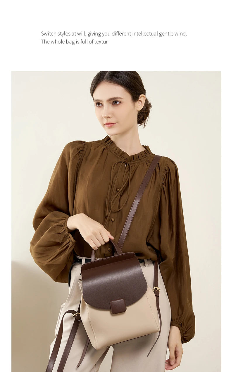 Hifashion Small Cowhide Genuine Leather Backpack For Women 2025 Trend Fashion Designer Female Travel Bagpack Girls School Bags
