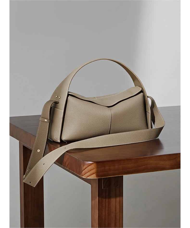 Hifashion Cowhide Genuine Leather Underarm Shoulder Bags For Women 2025 Luxury Designer Top Handle Satchel Tote Ladies Handbags