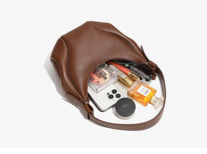 Hifashion Cowhide Genuine Leather Half Moon Crossbody Shoulder Bags For Women 2025 Trend Designer Hobo Underarm Ladies Handbags
