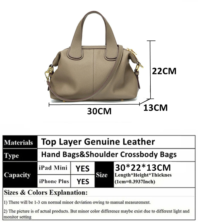 Hifashion 100% Cowhide Genuine Leather Handbags For Women 2025 Trend Designer Wide Strap Pillow Ladies Shoulder Crossbody Bags
