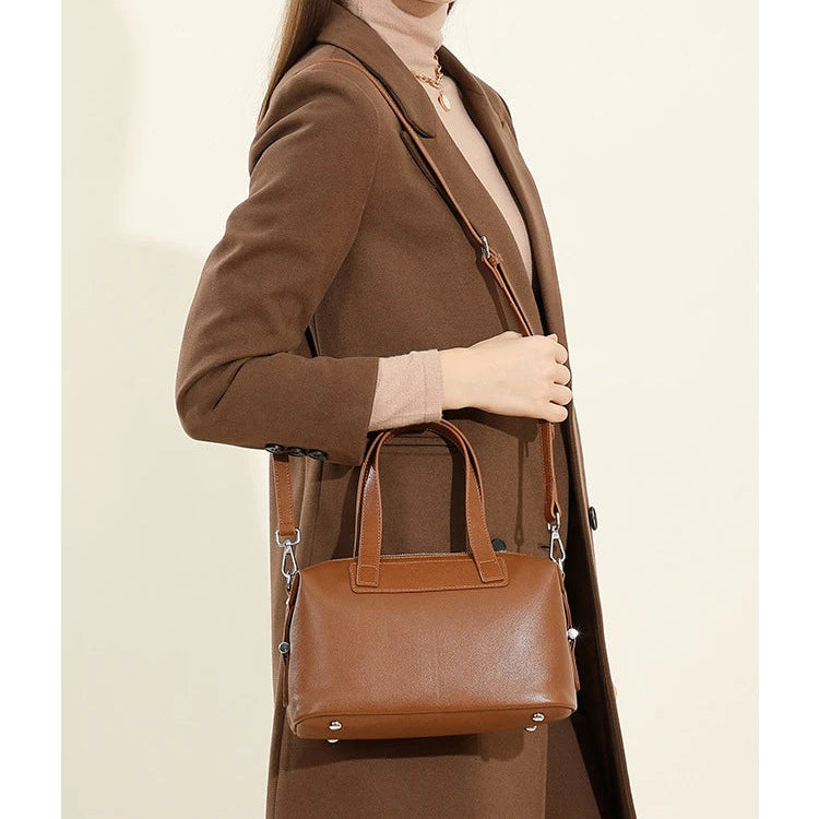 Hifashion Vintage Cow Genuine Leather Pillow Tote Handbags For Women 2025 Trend Designer Boston Ladies Shoulder Crossbody Bags