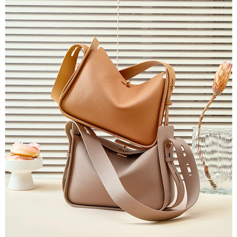 Hifashion Cowhide Genuine Leather Underarm Shoulder Bags For Women 2025 Luxury Designer Crossbody Purses Hobo Ladies Handbags