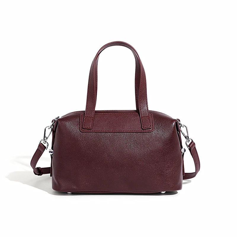 Hifashion Vintage Cow Genuine Leather Pillow Tote Handbags For Women 2025 Trend Designer Boston Ladies Shoulder Crossbody Bags