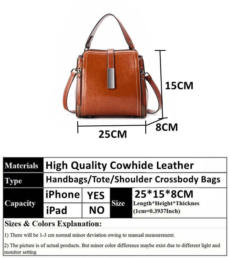 Hifashion Vintage Cow Genuine Leather Small Shoulder Bags For Women 2025 Luxury Designer Crossbody Purses Bucket Ladies Handbags