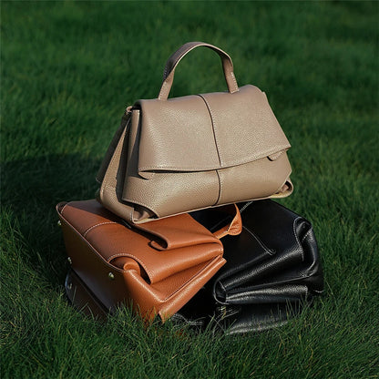 Hifashion Vintage Cowhide Genuine Leather Handbags For Women 2025 Trend Designer Top Handle Flap Ladies Shoulder Crossbody Bags