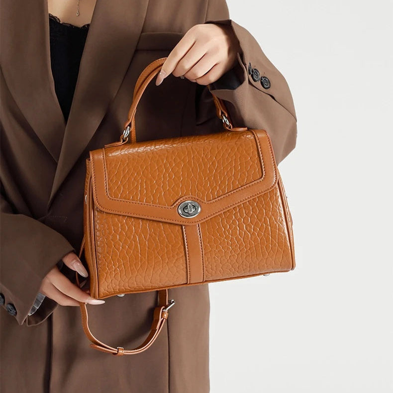 Hifashion Cowhide Genuine Leather Tote Handbags For Women New 2025 Luxury Designer Work Satchel Top Handle Female Shoulder Bags