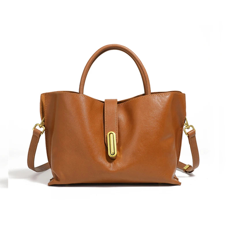 Hifashion Stylish Genuine Leather Handbags For Women 2025 Trend Designer Commuting Shoulder Bags Crossbody Tote Ladies Handbags