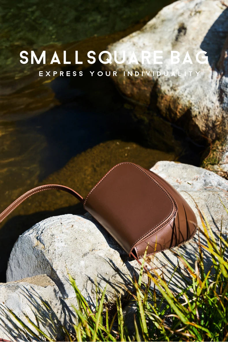 Hifashion Classic Genuine Leather Saddle Small Shoulder Bags For Women 2025 Luxury Designer Crossbody Purses Cow Ladies Handbags