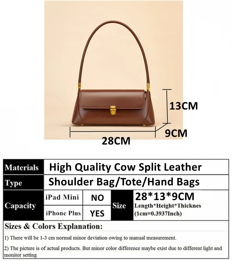 Hifashion Cowhide Genuine Leather Underarm Shoulder Bags For Women 2025 Trend Designer Top Handle Female Tote Ladies Handbags
