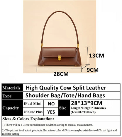Hifashion Cowhide Genuine Leather Underarm Shoulder Bags For Women 2025 Trend Designer Top Handle Female Tote Ladies Handbags