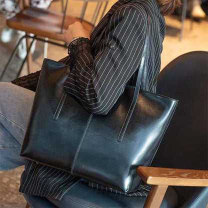 Hifashion Cowhide Genuine Leather Large Tote Bags For Women 2025 Trend Designer A4 Shoulder Bags Laptop Shopper Ladies Handbags