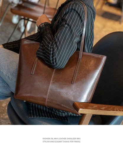 Hifashion Cowhide Genuine Leather Large Tote Bags For Women 2025 Trend Designer A4 Shoulder Bags Laptop Shopper Ladies Handbags