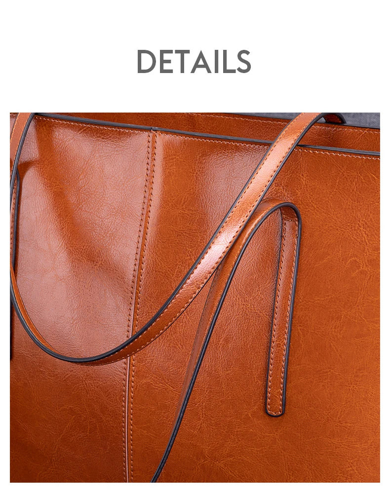 Hifashion Cowhide Genuine Leather Large Tote Bags For Women 2025 Trend Designer A4 Shoulder Bags Laptop Shopper Ladies Handbags