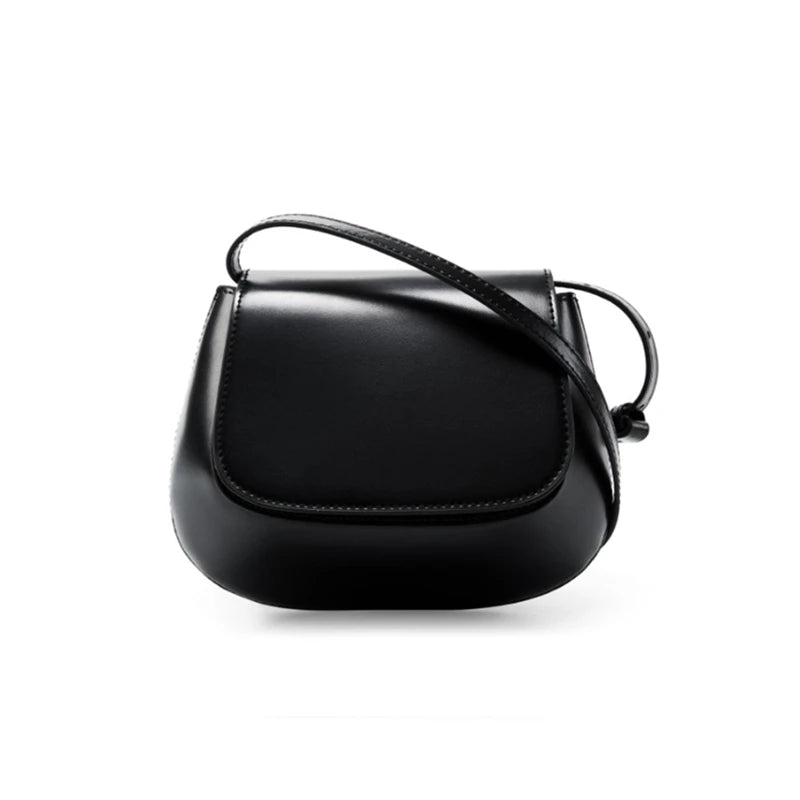 Hifashion Classic Genuine Leather Saddle Small Shoulder Bags For Women 2025 Luxury Designer Crossbody Purses Cow Ladies Handbags