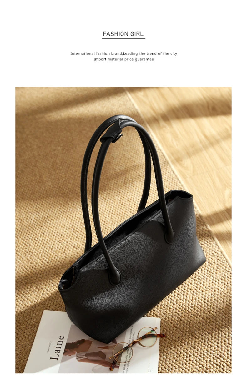 Hifashion Cowhide Genuine Leather Large Underarm Shoulder Bags For Women 2025 Luxury Designer Shopping Tote Work Ladies Handbags