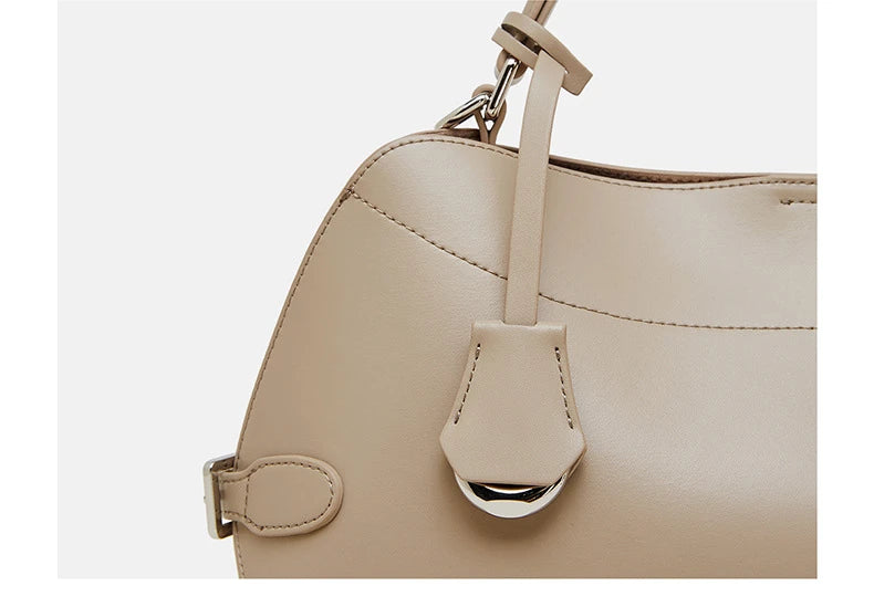 Hifashion Cowhide Genuine Leather Tote Handbags For Women 2025 Luxury Designer Crescent Office Ladies Shoulder Crossbody Bags