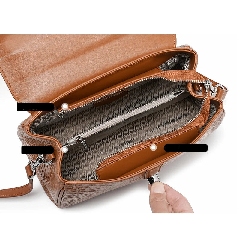 Hifashion Cowhide Genuine Leather Tote Handbags For Women New 2025 Luxury Designer Work Satchel Top Handle Female Shoulder Bags