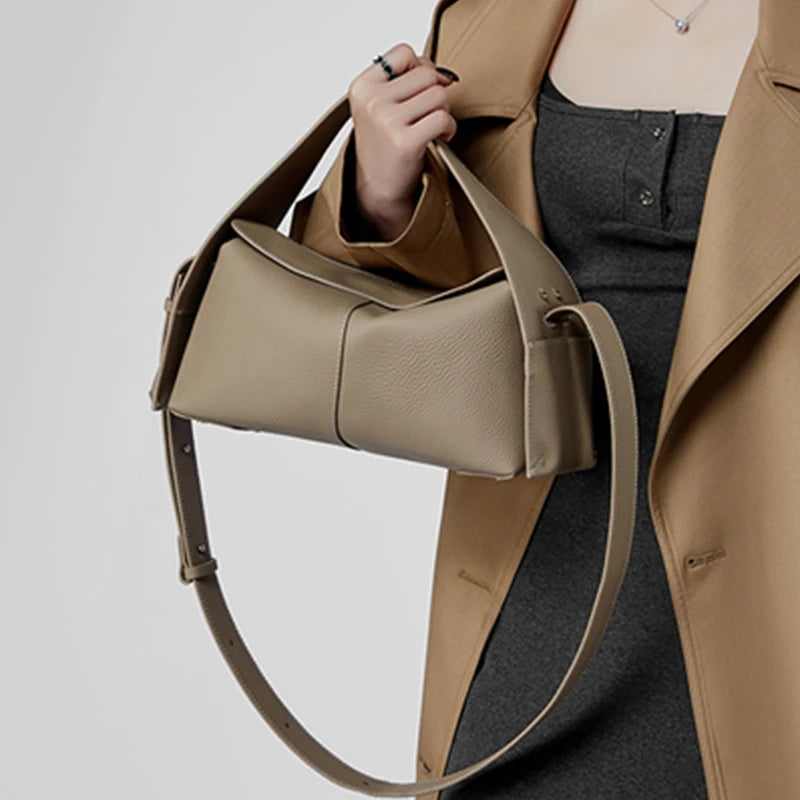 Hifashion Cowhide Genuine Leather Underarm Shoulder Bags For Women 2025 Luxury Designer Top Handle Satchel Tote Ladies Handbags