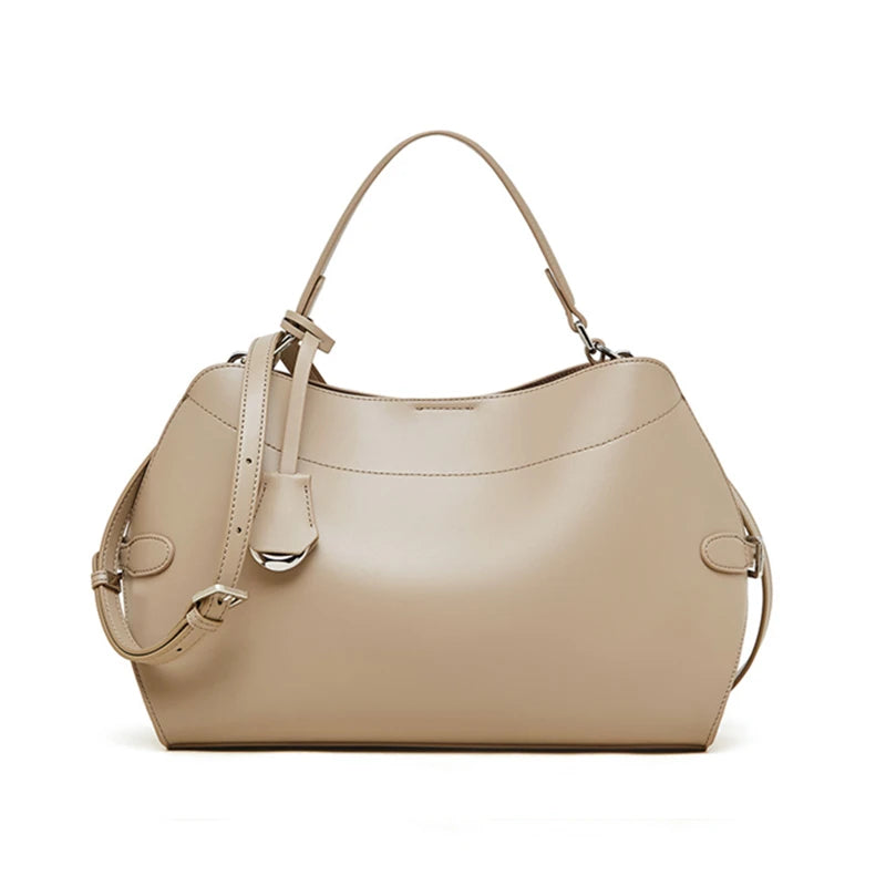 Hifashion Cowhide Genuine Leather Tote Handbags For Women 2025 Luxury Designer Crescent Office Ladies Shoulder Crossbody Bags