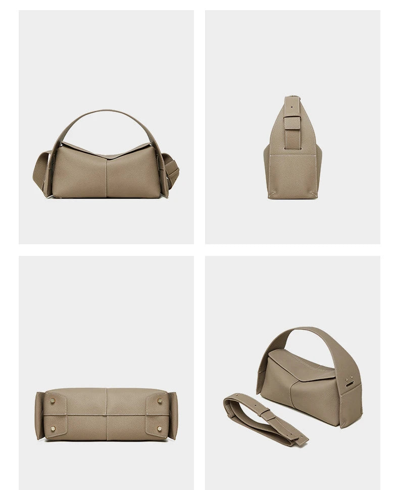 Hifashion Cowhide Genuine Leather Underarm Shoulder Bags For Women 2025 Luxury Designer Top Handle Satchel Tote Ladies Handbags