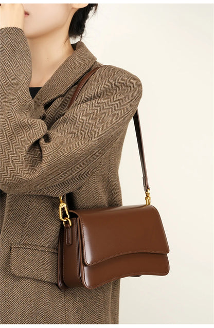 Hifashion Vintage Genuine Leather Underarm Shoulder Bags For Women 2025 Luxury Designer Crossbody Purses Saddle Ladies Handbags