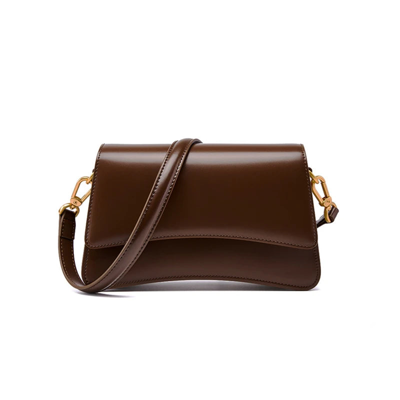 Hifashion Vintage Genuine Leather Underarm Shoulder Bags For Women 2025 Luxury Designer Crossbody Purses Saddle Ladies Handbags