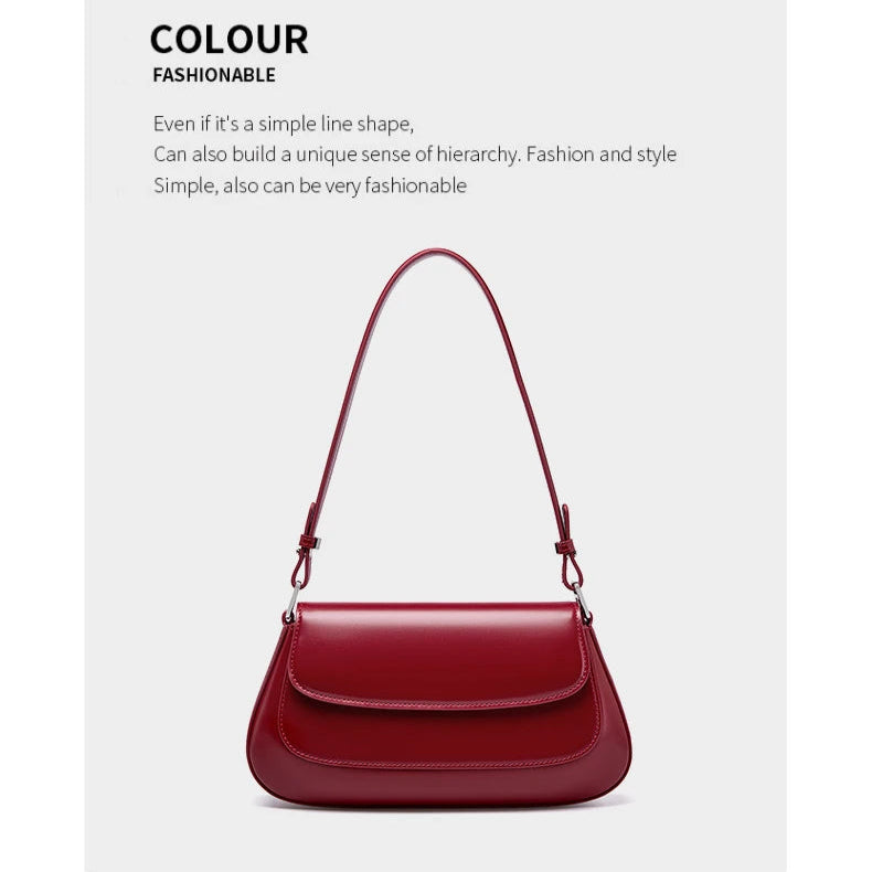 Hifashion Luxury Genuine Leather Underarm Shoulder Bags For Women 2025 Trend Designer Crossbody Purses  Saddle Ladies Handbags